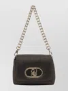 Liu •jo Gold Logo Shoulder Bag With Chain Strap In Black