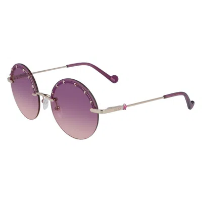 Liu •jo Gold Metal Sunglasses In Pink
