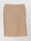 Liu •jo Gold Pleated Mini Skirt With Button Detailing