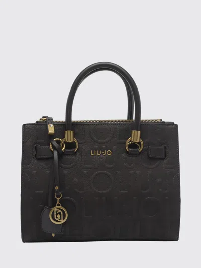 Liu •jo Liu Jo Grained Faux Leather Handbag With Monogram And Logo Charm In Brown