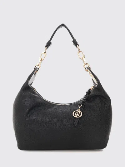 Liu •jo Liu Jo Grained Faux Leather Shoulder Bag With Zip Closure In Black