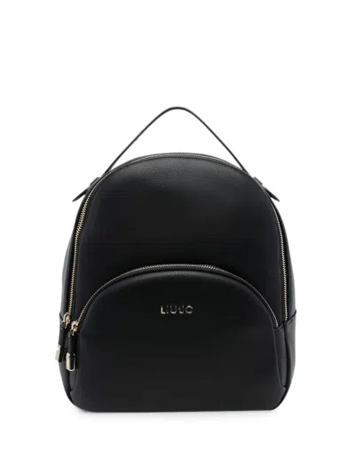 Liu •jo Grained Logo-plaque Backpack In Purple