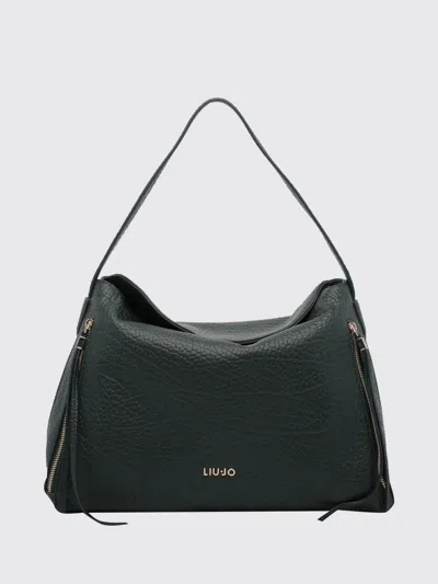 Liu •jo Liu Jo Grained Synthetic Leather Shoulder Bag With Flap Closure In Green