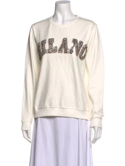 Pre-owned Liu •jo Graphic Print Crew Neck Sweatshirt In Neutral