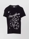Liu •jo Graphic Print Short Sleeve Casual Top In Black