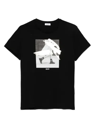 Liu •jo Graphic-printtt-shirt In Black