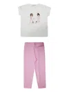 Liu •jo Graphic Trousers Set In Pink