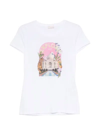Liu •jo Graphic-print Rhinestone-embellished T-shirt In White