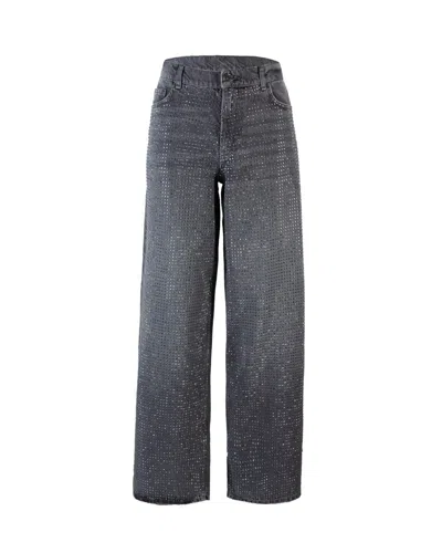 Liu •jo Gray Baggy Jeans With Rhinestones