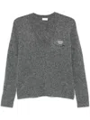 Liu •jo Logo-embroidered Sweater In Grey
