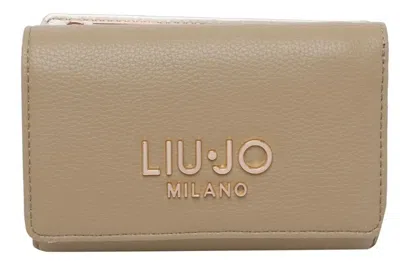 Liu •jo Liu Jo Green Bamboo Logo Detail Wallet In Nude