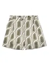 Liu •jo Liu Jo Green Pattern Ramie Shorts In Multicolour
