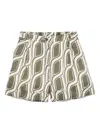 Liu •jo Liu Jo Green Pattern Ramie Shorts In Multicolour