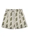 Liu •jo Liu Jo Green Pattern Ramie Shorts In Multicolour
