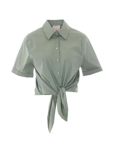 Liu •jo Liu Jo Green Peppermint Cotton Polyamide Shirt In Multi