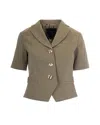 Liu •jo Green Peppermint Cropped Blazer In Green