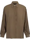 Liu •jo Liu Jo Green Shirt With Classic Collar In Brown