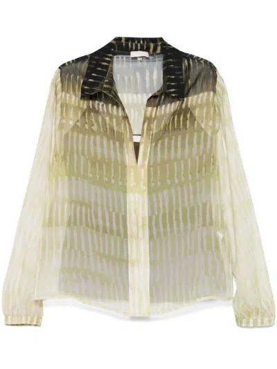 Liu •jo Liu Jo Green Shirt With Unique Earthy Pattern
