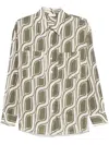 Liu •jo Ramie Shirt In Green Mitif With Two Chest Patch Pockets