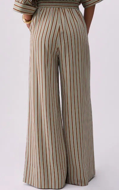 Liu •jo Liu Jo Wide-leg Trousers In Striped Viscose Blend In Neutral