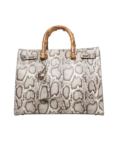 Liu •jo Liu Jo Grey Handbag With Textured Snake Pattern