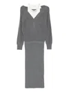 Liu •jo Liu Jo Grey Knitted Dress Featuring A V-neck In Multi