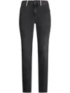 Liu •jo Grey Skinny Jeans With Rhinestones In Black