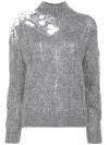Liu •jo Sequin-embellished Sweater In Grey