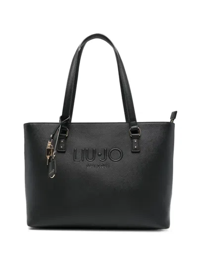 Liu •jo Halona Logo Charm-detail Tote Bag In Black