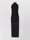 Liu •jo Halter Neck Backless Dress With Sheer Overlay In Black