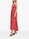 Liu •jo Halter-neck Tie-back Maxi Dress In Red