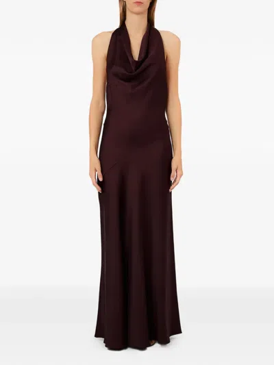 Liu •jo Halterneck Dress In Brown