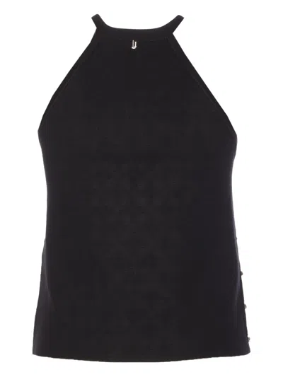 Liu •jo Halterneck Embellished Top In Black