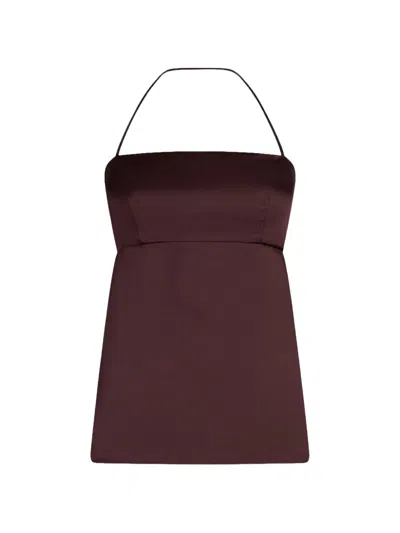 Liu •jo Halterneck Sleeeless Top In Brown