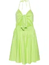 Liu •jo Halterneck Sleeveless Mini Dress In Green