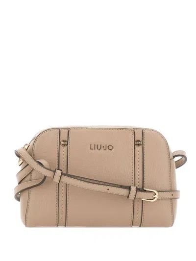 Liu •jo Hammered-effect Shoulder Bag In Neutral
