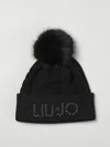 Liu •jo Cable-knit Pompom Hat In Black
