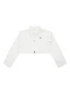 Liu •jo Heart-appliqué Cropped Shirt In White