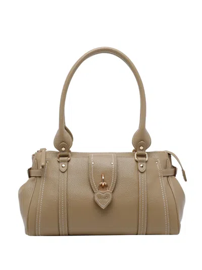 Liu •jo Heart-charm Shoulder Bag In Brown