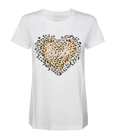 Liu •jo Liu Jo Heart Embellished Crewneck T-shirt In White