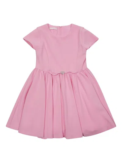Liu •jo Kids' Heart-motif Flared Dress In Pink