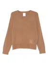 Liu •jo Heart-motif Sweater In Brown