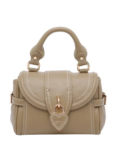 Liu •jo Heart Pendant Top Handle Clutch Bag In Brown