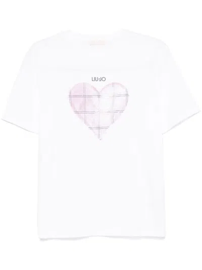 Liu •jo Heart-print T-shirt In White