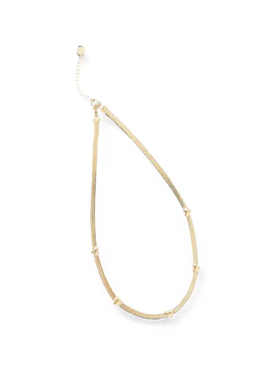 Liu •jo Heart-motif Snake-chain Necklace In Gold