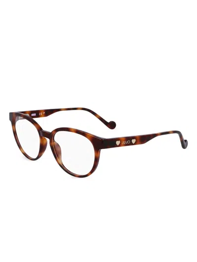 Liu •jo Heart-print Glasses In Brown