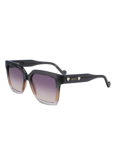Liu •jo Heart-stud Sunglasses In Grey