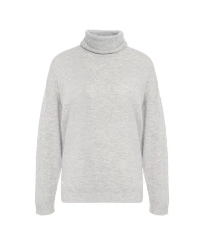 Liu •jo Heathered Knit Turtleneck Sweater In Gray