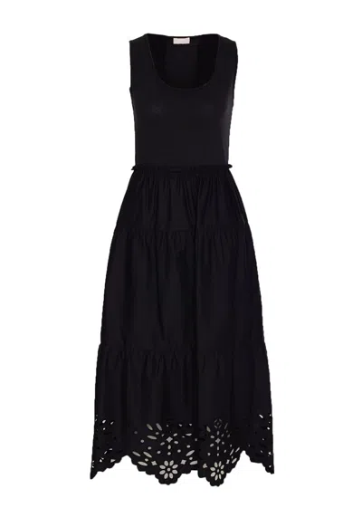 Liu •jo Liu Jo Hem Embroidered Dress In Black
