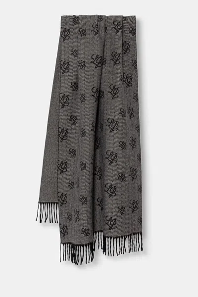 Liu •jo Herringbone Monogram-pattern Scarf In Multi